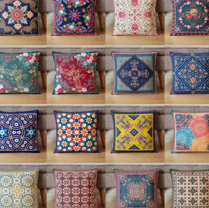 SARUNG BANTAL SOFA PRINT MOTIF MAROKO TIMUR TENGAH ARABIC TURKISH TURKI 45X45 CM