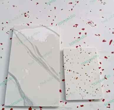 Solid surface top table carara