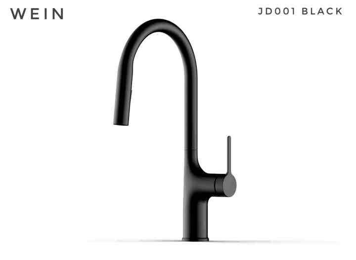 Keran Air Dapur Angsa Tarik Hitam WEIN JD001