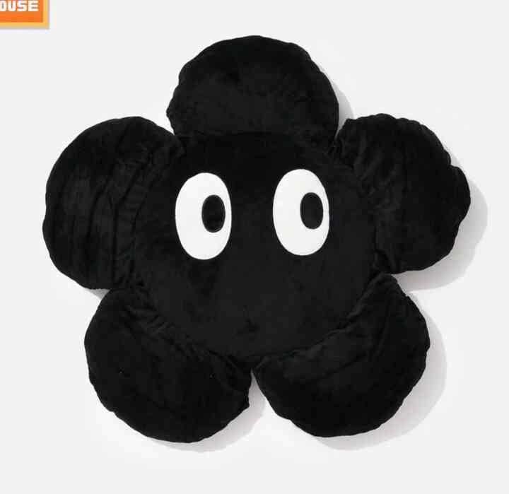 Black Big Eyes Flower Pillow