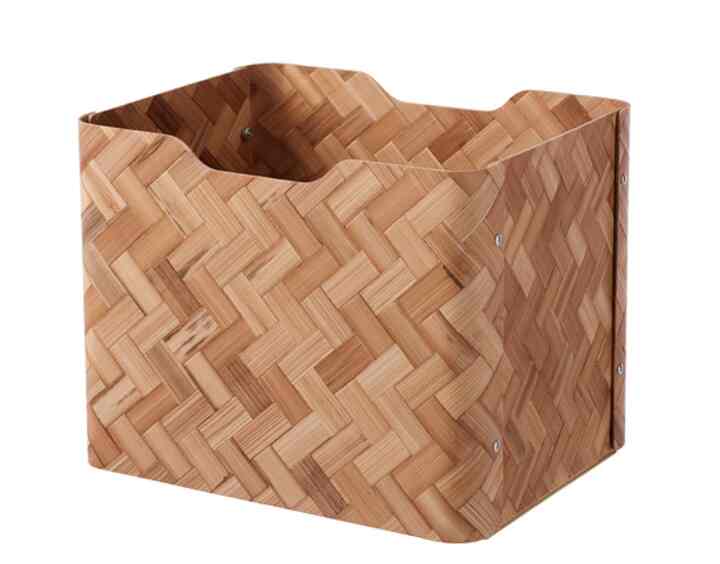 BULLIG Kotak, bambu/cokelat, 25x32x25 cm