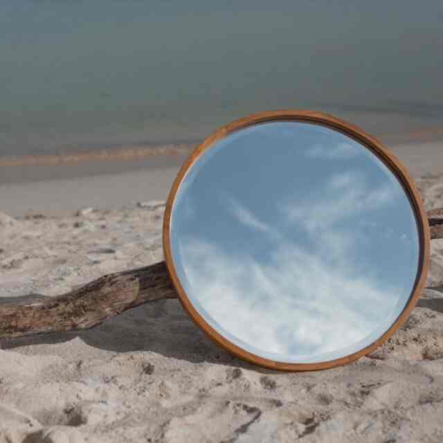 Cermin Bulat 50 cm, Natural