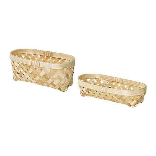 SALUDING, Keranjang, set isi 2, buatan tangan bambu