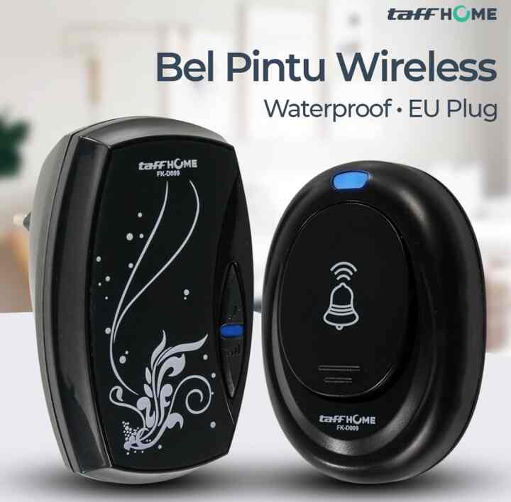 Bel Pintu Wireless Waterproof dengan EU Plug