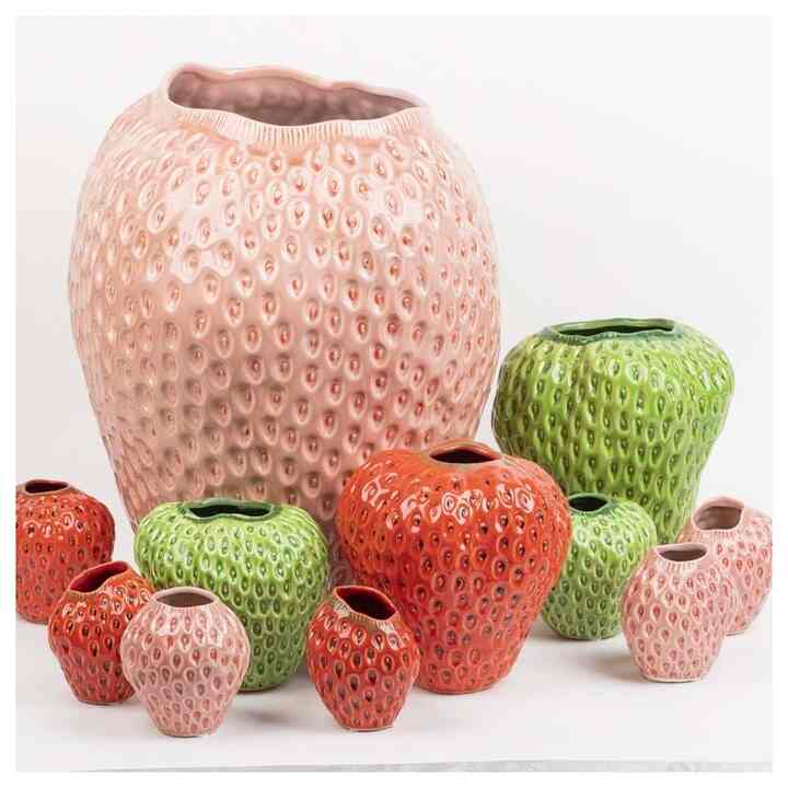 Strawberry フラワーベース［3色・3サイズ］