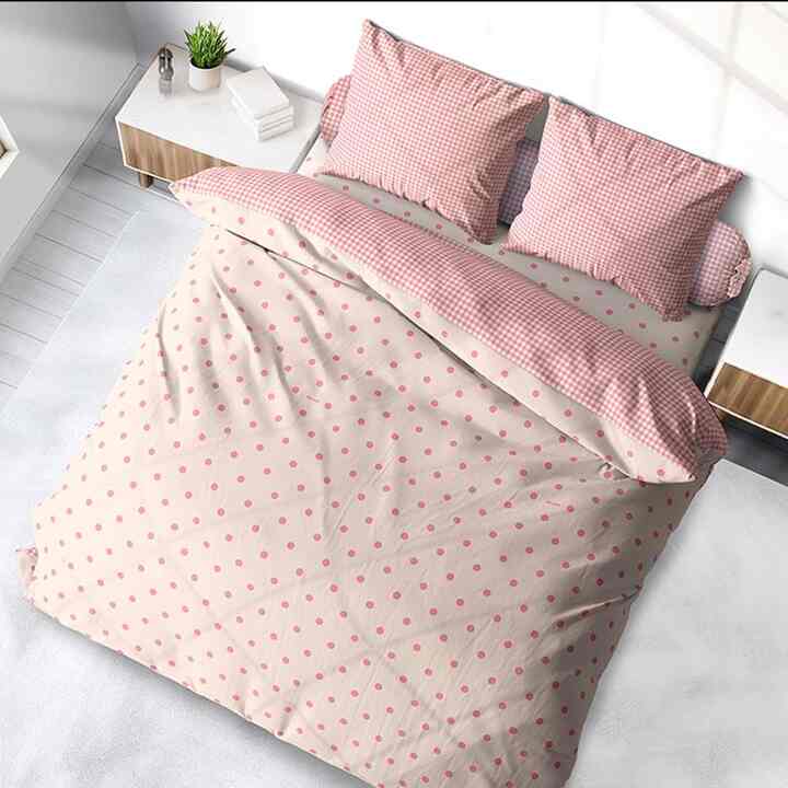 Bed Cover Pink Polka 180x200