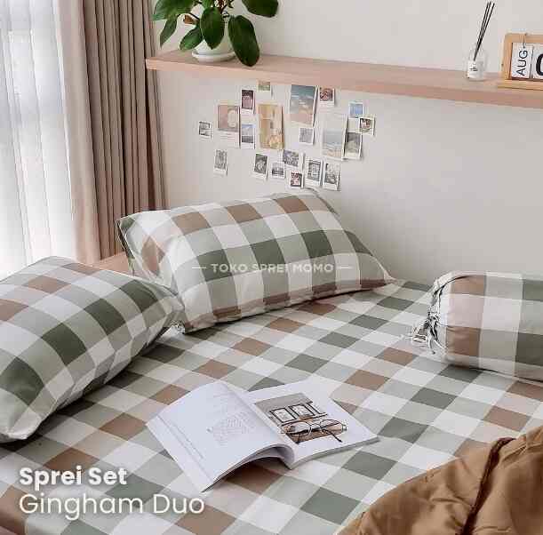 Sprei Set Motif Kotak Gingham MOMO