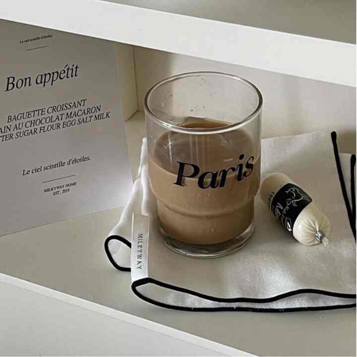 Syll Typography Text Clear Glass Cup