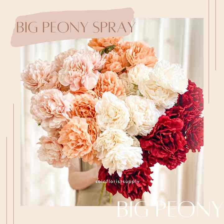 3kelopak PEONY SPRAY Artificial