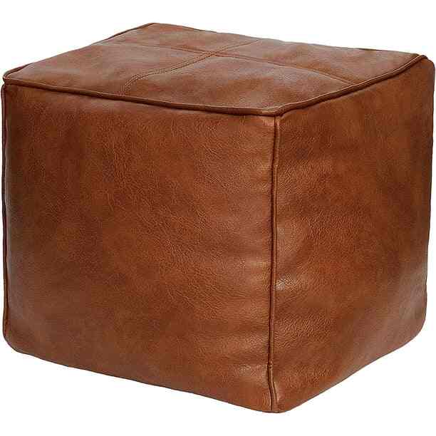 Cube Vegan Leather Pouf