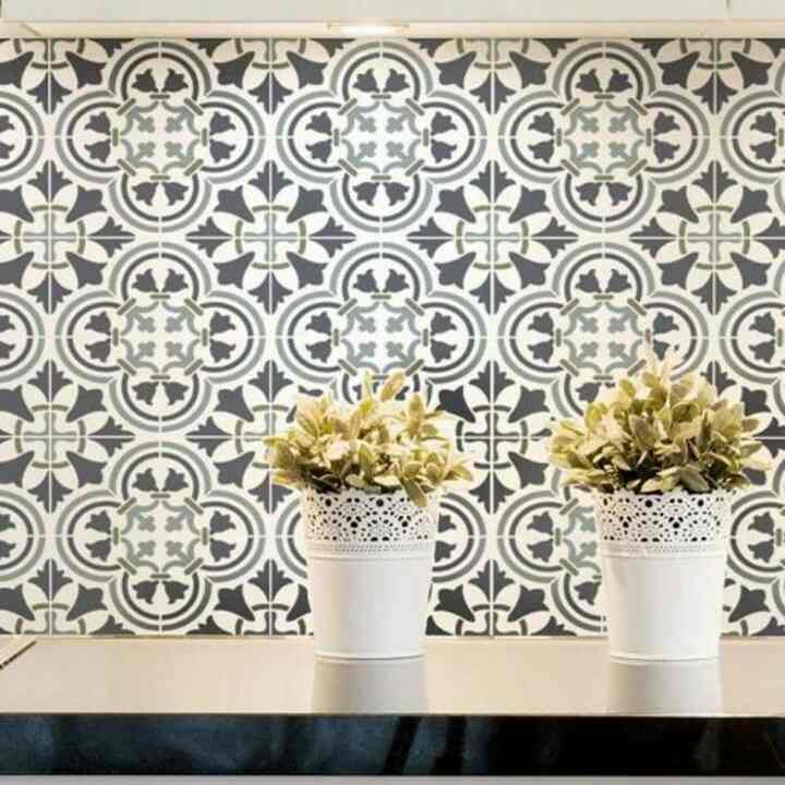 Stencil cetakan motif Augusta