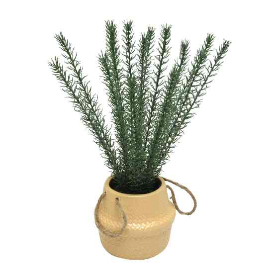 Tanaman artifisial rumput dengan pot