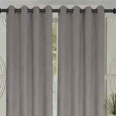 Gorden 135x250 Cm Set 2 Pcs Blackout Web - Abu-abu
