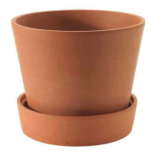 INGEFÄRA Pot tanaman dengan alas, luar ruang terracotta, 24 cm