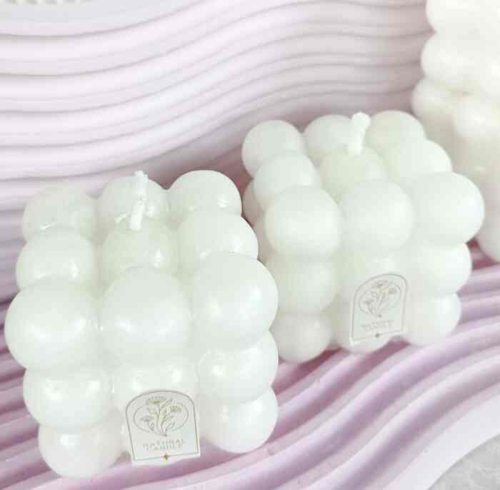 Bubble Candle Cube, White