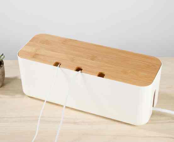 Wooden Lid Cable Management Box
