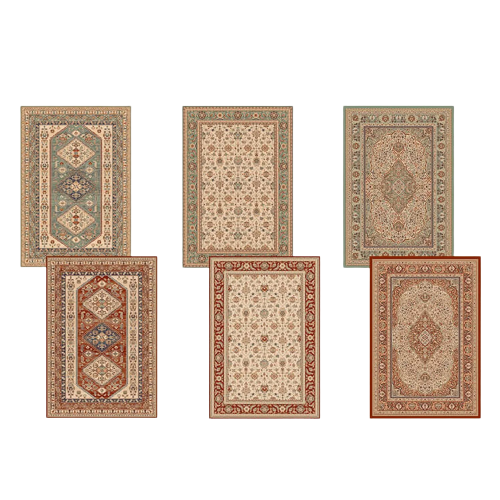 長方形 シャギーラグ ウィルトン織 ベルギー産 ペルシャ絨毯風［3種・2色］