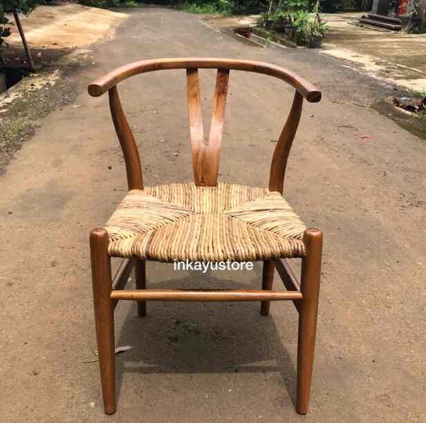 Kursi Makan Jati Wishbone