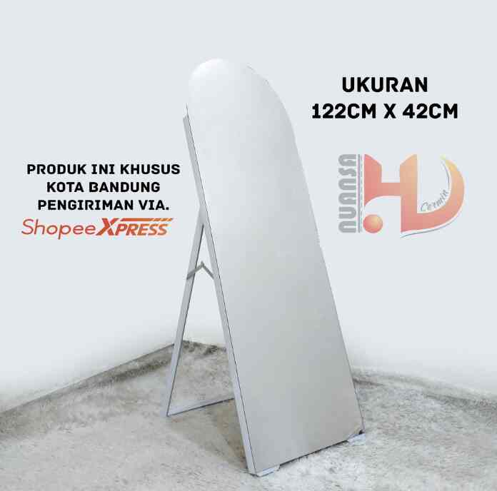 STANDING MIRROR OVAL SETENGAH LINGKAR