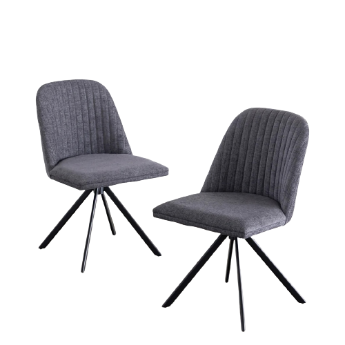 ファブリック ラウンドチェア 2脚セット【2colors】