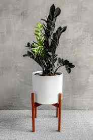 White Ceramic Planter Pot with Stand