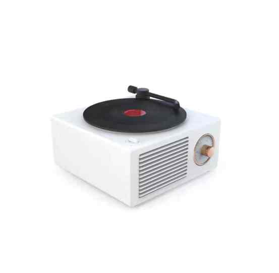 Speaker Retro Vinyl Record Player, White