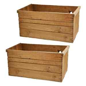 青森県産りんご箱（リメイク）アンティーク仕立て ２箱セット