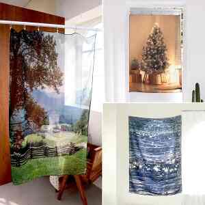 タペストリー シフォン ポスター レースカーテン 90x125cm