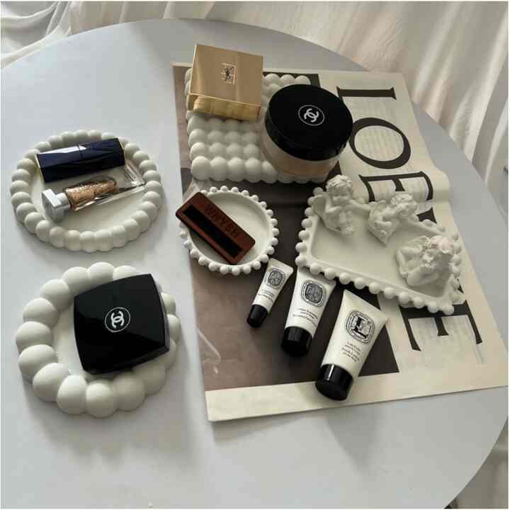 Buble concrete puffy coaster tray