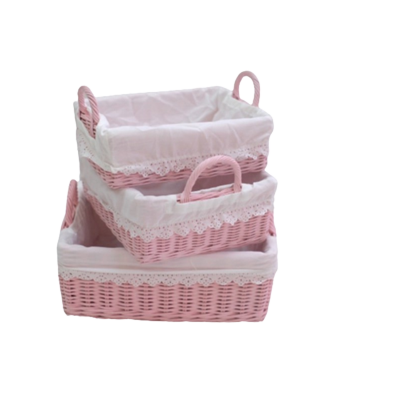 Keranjang Rotan Pink