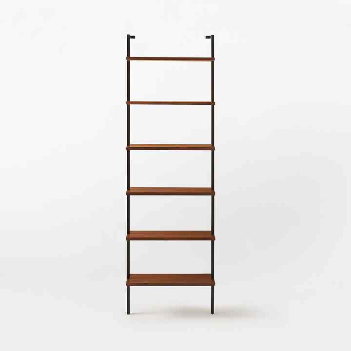 Helix Walnut Wood Wall Mount Bookshelf
