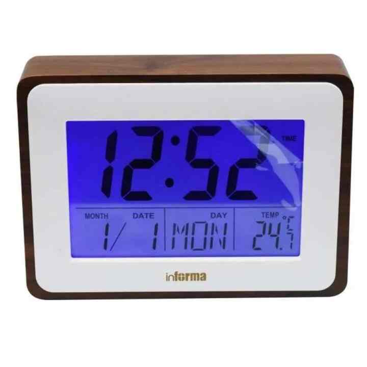 Jam Weker Digital 18x4x2 Cm - Cokelat