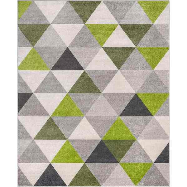 Mystic Alvin Modern Geometric Green Rug