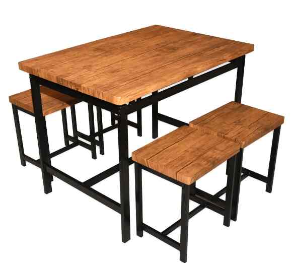 Zoe Set Meja Makan 4 Bangku Cokelat