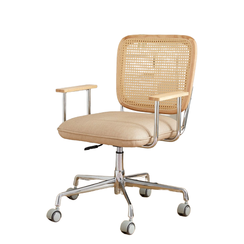 ラタン調デスクチェア