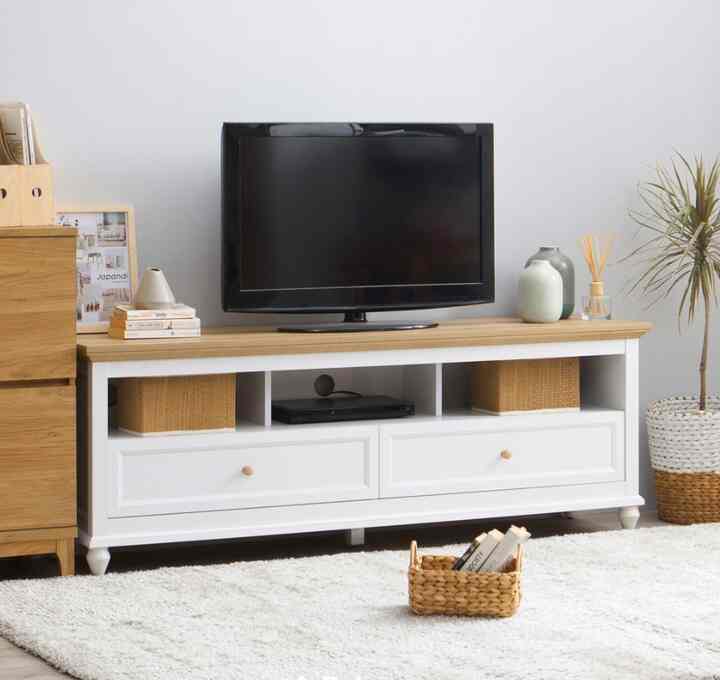 Lemari Rak TV 2 Laci Putih