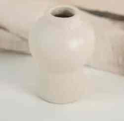 LOSSU - Terracotta Vase - SOFT WHITE GREY