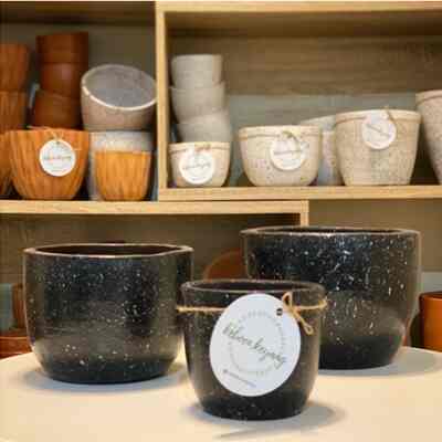 Pot Hitam Marble D11