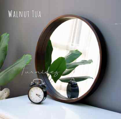 Cermin bulat diameter 50cm - customize frame