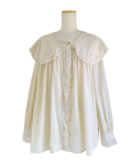 ＜LI-2211035＞ ビッグカラーチュニックブラウス