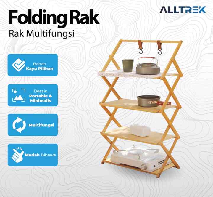 Folding Rak Camping Portable 2 Type Model Multifungsi