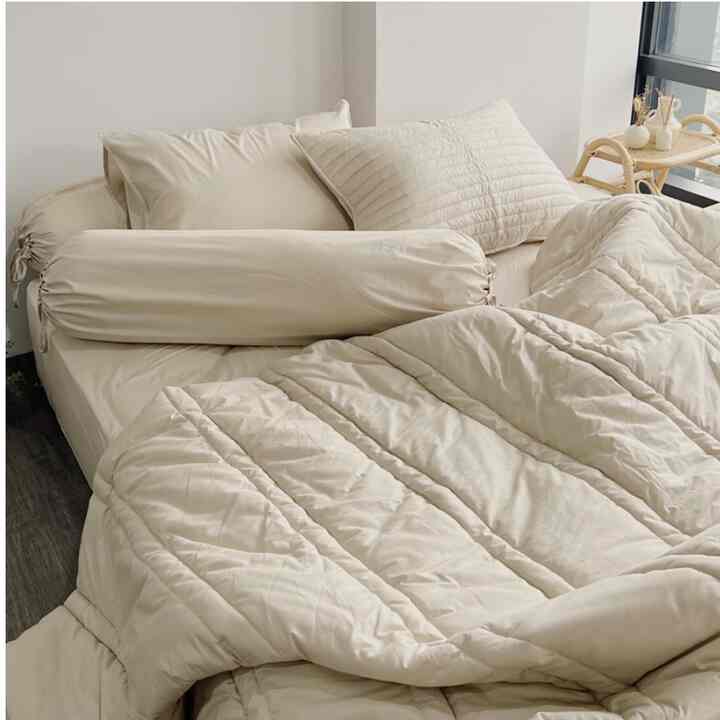 Plain Cotton bedsheet 180x200, buttermilk