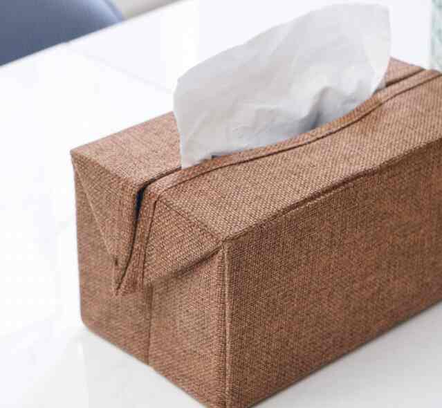 Tempat Tisu Makan Lipat - Cokelat, 22x12.5x10 Cm 