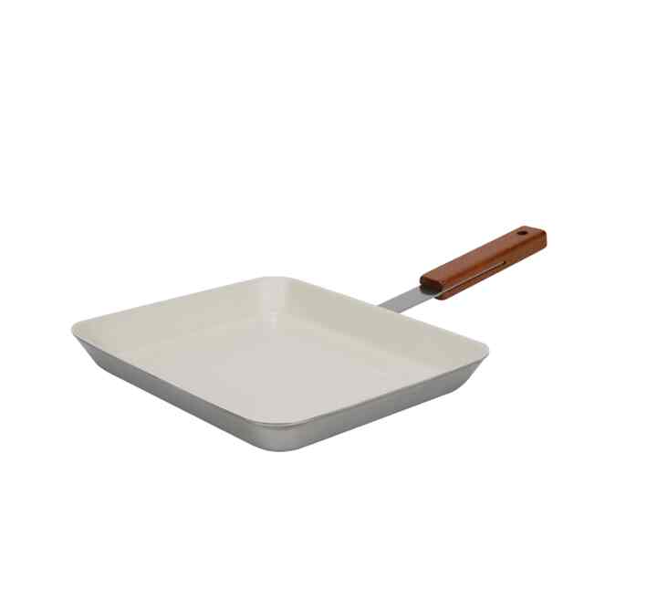 Warm Wood Square Grill Pan - White