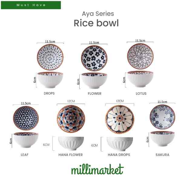 AYA RICE BOWL D-11,5CM/Mangkuk sup nasi keramik