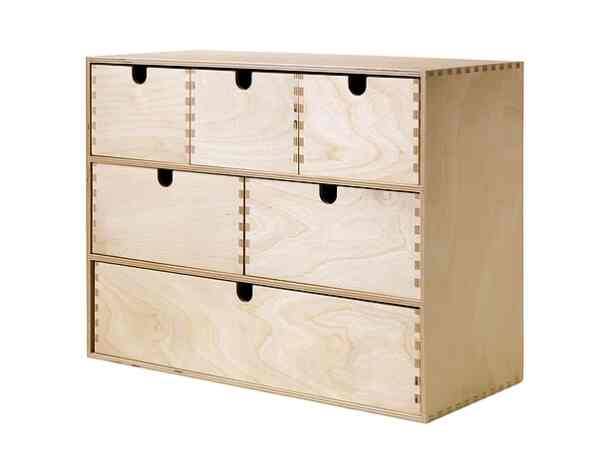 MOPPE, Lemari laci mini, plywood kayu birch, 42x18x32 cm