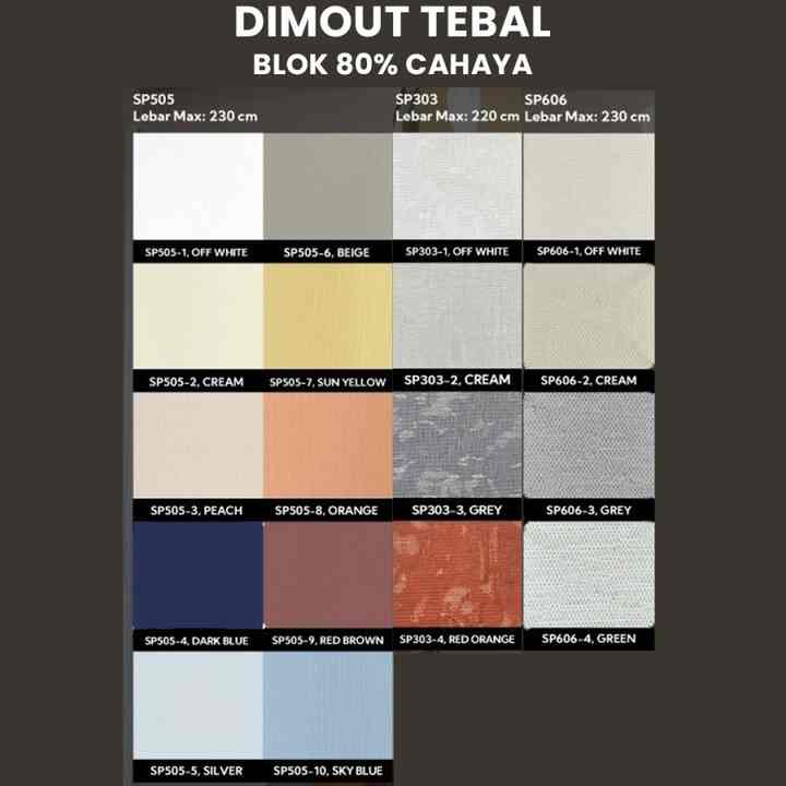 Roller blind dimout ivory