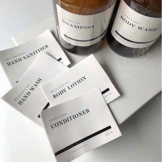 Sticker Label Bath & Kitchen for Boston Round 500ml 