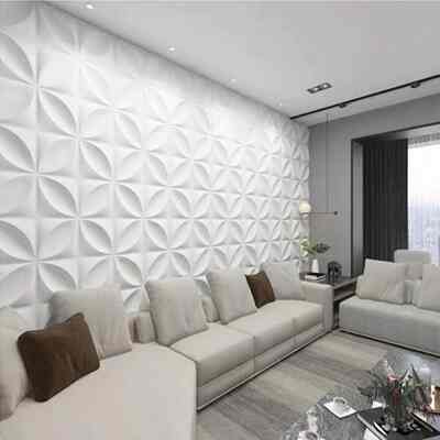 3D PVC wall panel motif bunga/octa