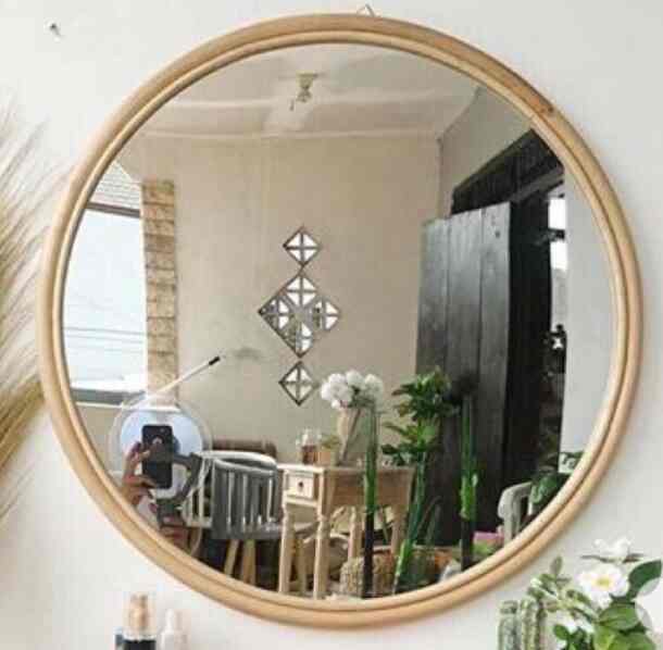 Cermin Rotan Bulat